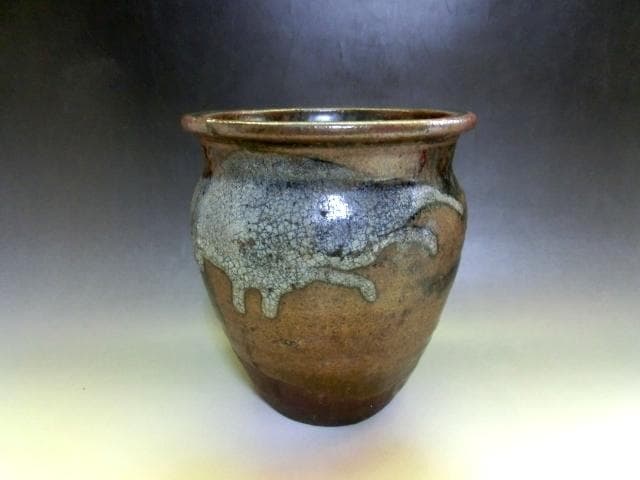 壷■古丹波焼 古壷 時代物貫入花器（江戸期）古壺 古美術 時代物 骨董品■