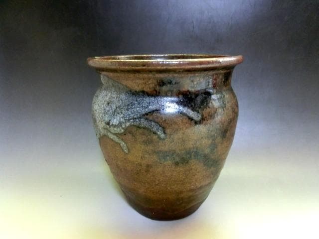 壷■古丹波焼 古壷 時代物貫入花器（江戸期）古壺 古美術 時代物 骨董品■