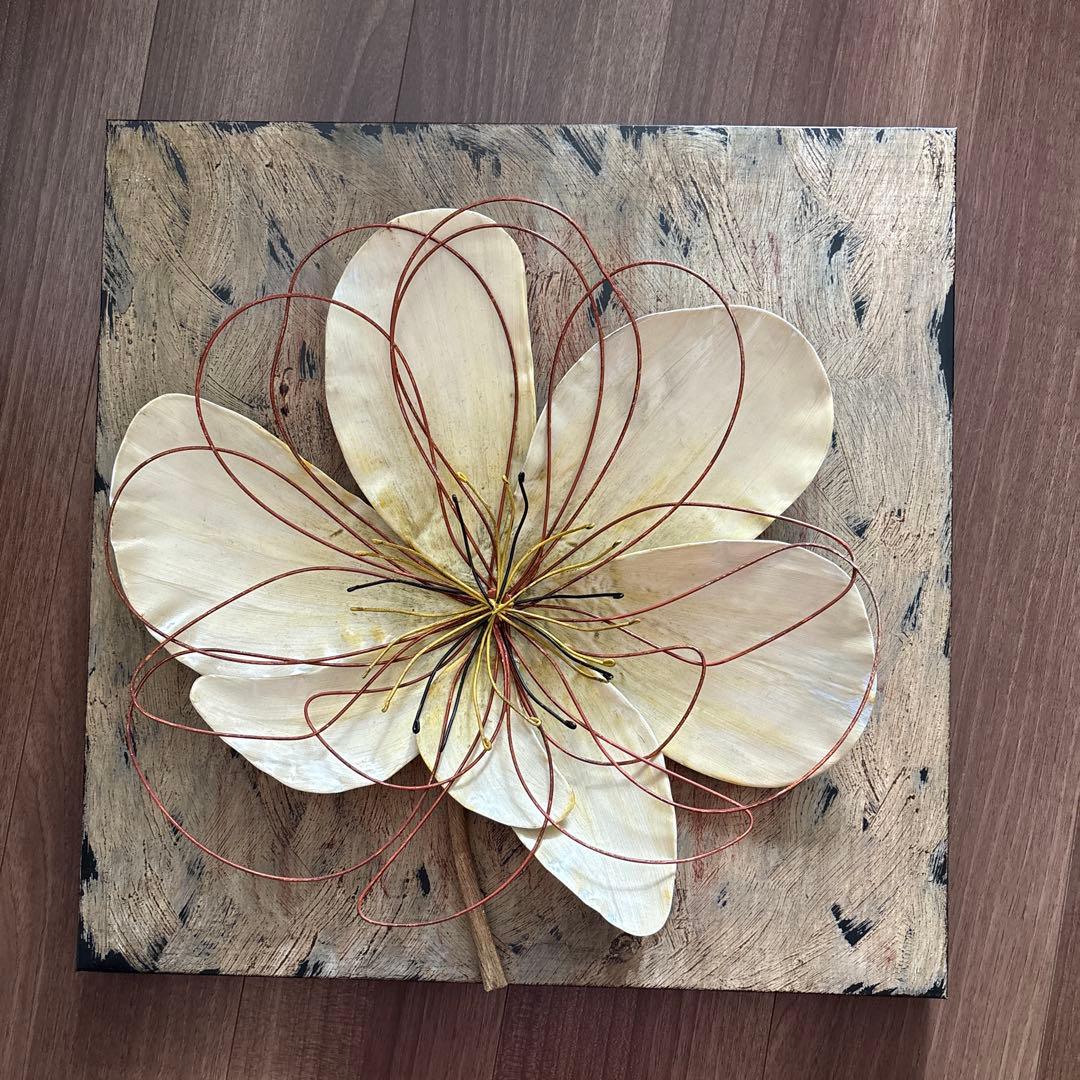 立体ウォールアートパネル　アンティーク調　花