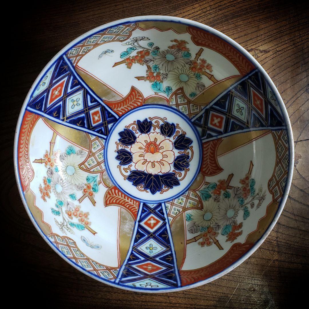 鉢　丼　古伊万里　色絵　牡丹　菊　幽霊　江戸後期　明治　珍品