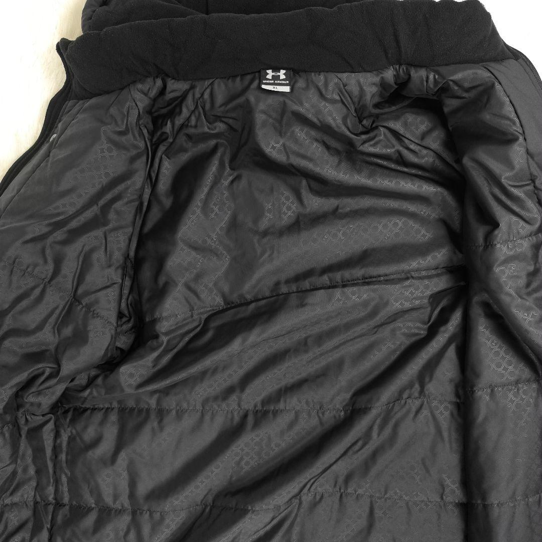 極美品✨ UNDER ARMOUR アンダーアーマー ベンチコート ロゴ刺繍 黒