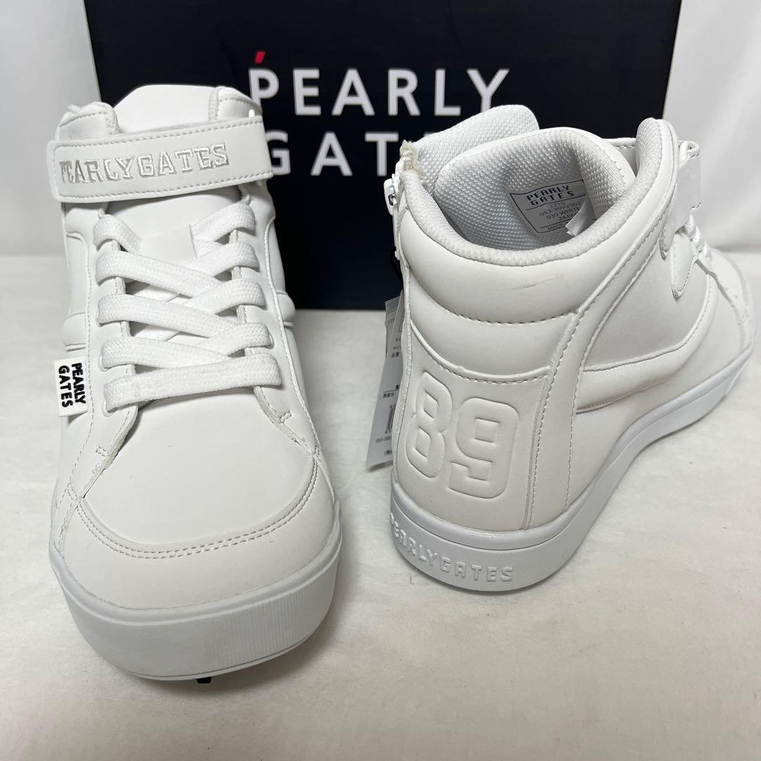 新品 PEARLY GATES ハイカット ゴルフシューズ 白24cm