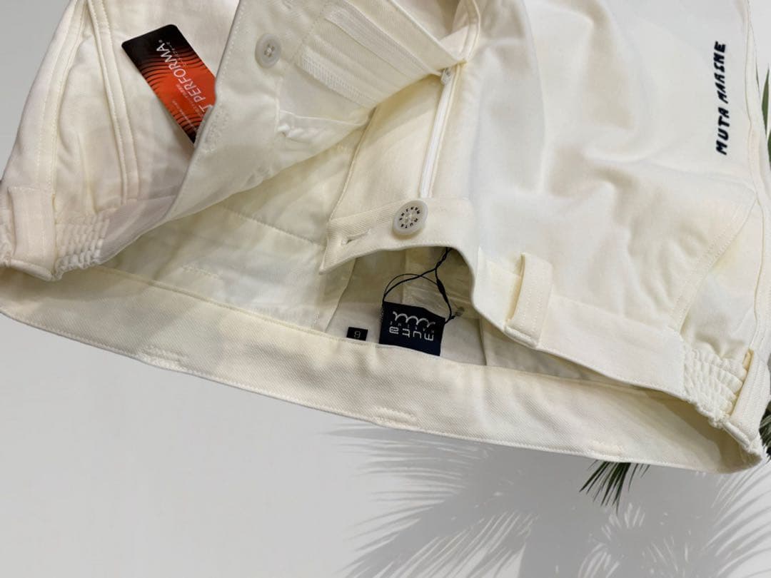 【新品】ムータマリンゴルフ　裏起毛　パンツ　白　メンズ　Lサイズ