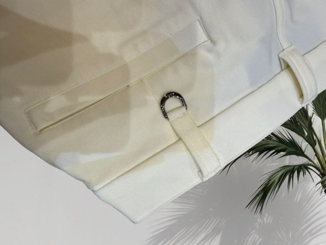 【新品】ムータマリンゴルフ　裏起毛　パンツ　白　メンズ　Lサイズ