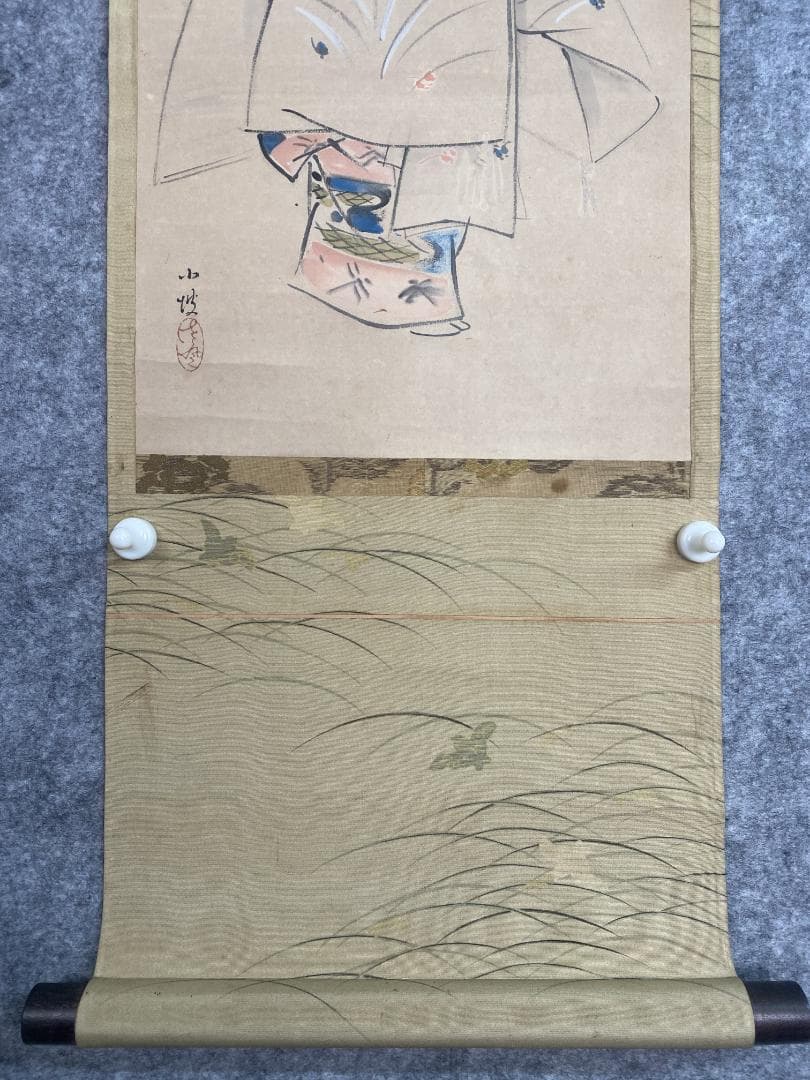 タ*ガ様 伊藤小坡 卒都婆小町像 三重県 谷口香橋師事 帝展 文展 掛軸2411