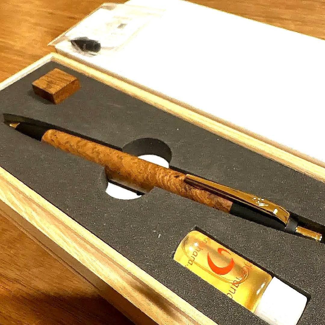 【野原工芸 特上チーク瘤シャープペンシル 0.5mm ゴールド金具】　野原工芸