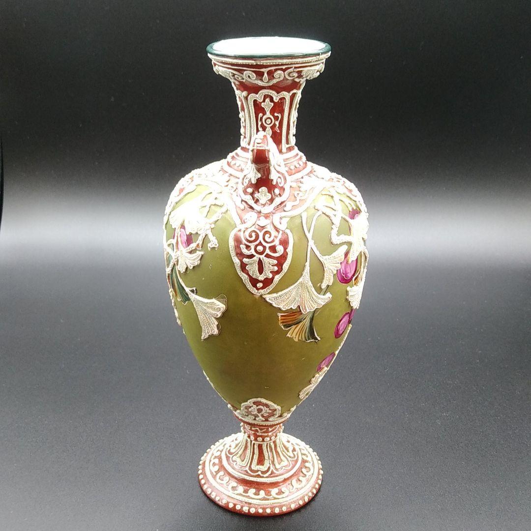 希少 里帰り品 オールドニッポン 銀杏 盛上げ 飾り壺