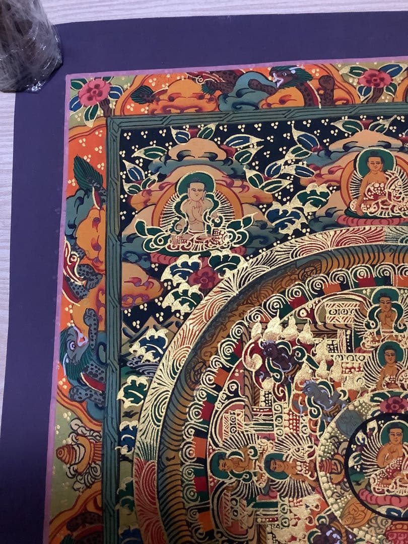 《 チベット密教　新品　1点物 》 手描き　曼荼羅　仏陀　釈迦　仏画　仏教　d2
