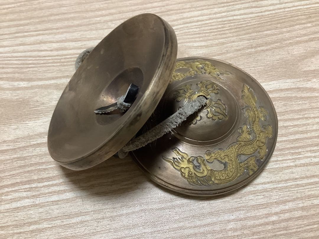 《 チベット密教　新品 》 最高級　ティンシャ　チベタンベル　ドラゴン　羯磨杵