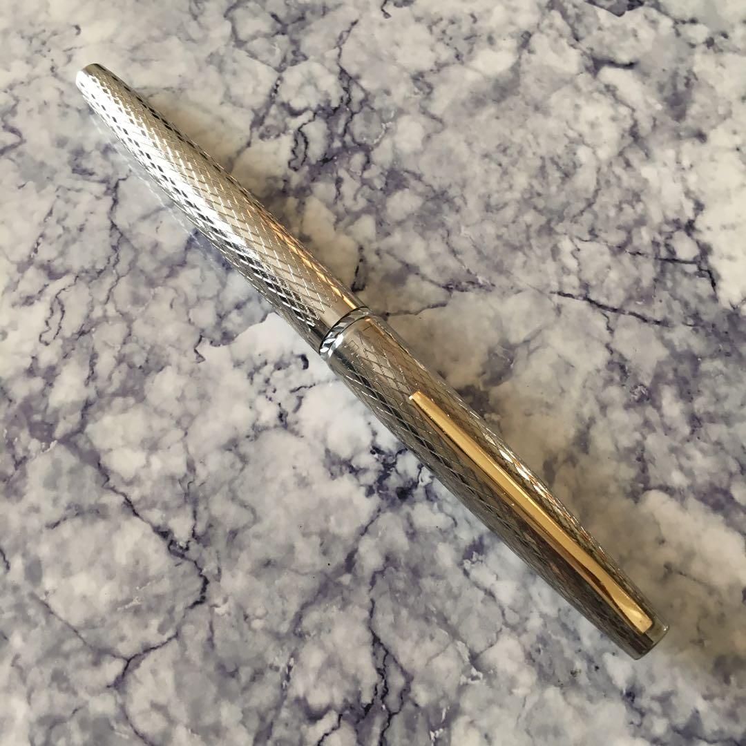 #0115オーバーホール済 万年筆 silver 18k