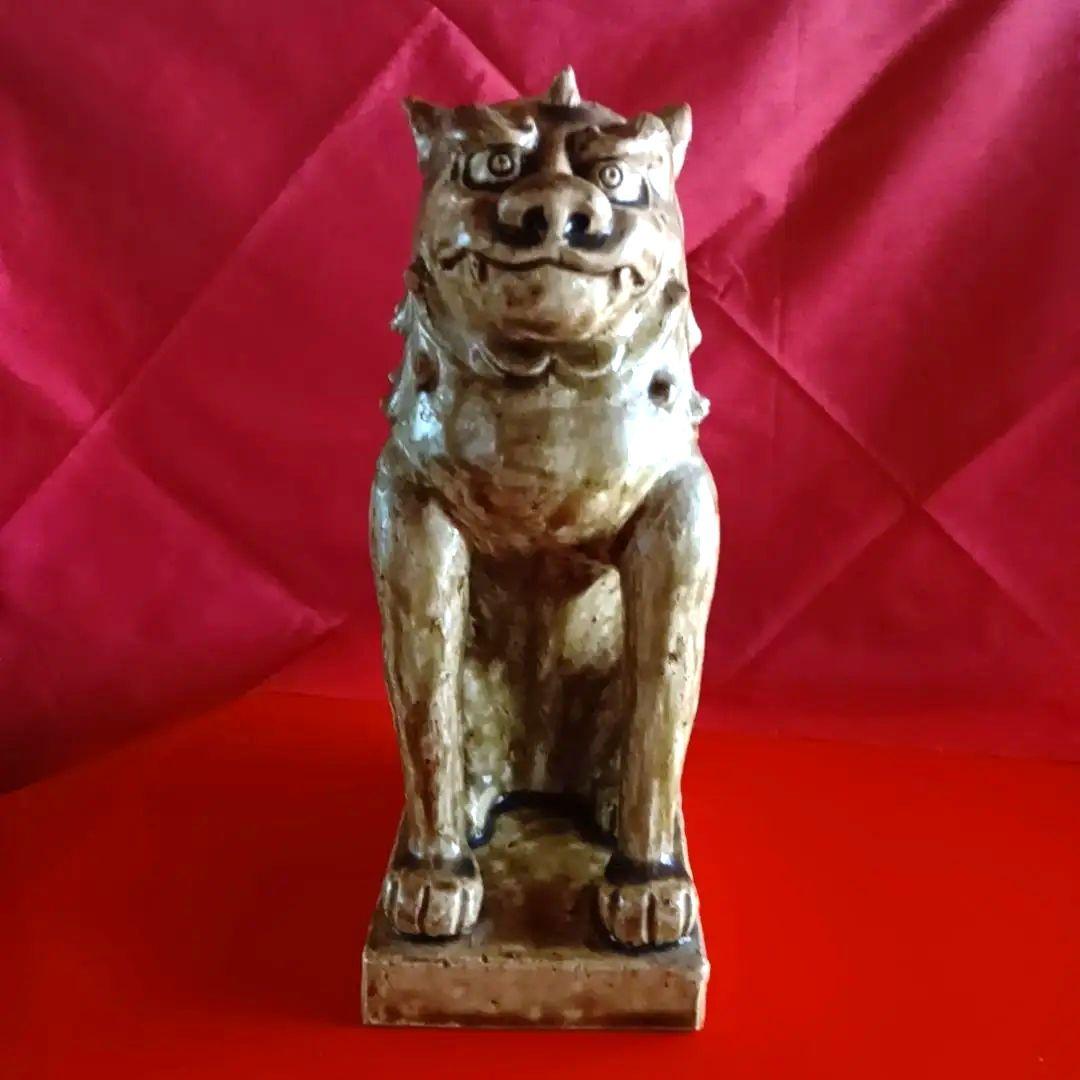 骨董品　古美術　獅子　狛犬　シーサー　置物　家康？作　水野家康