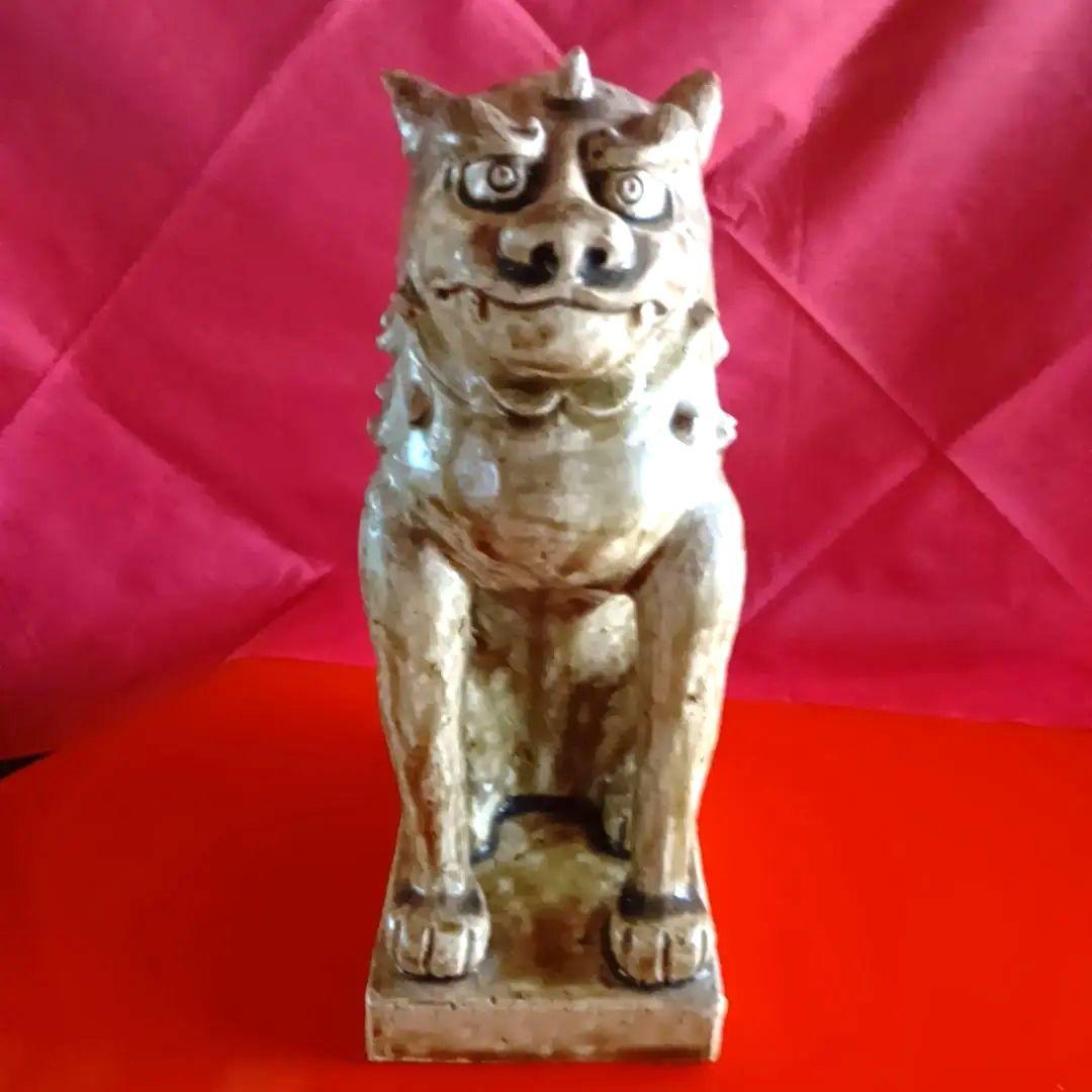 骨董品　古美術　獅子　狛犬　シーサー　置物　家康？作　水野家康