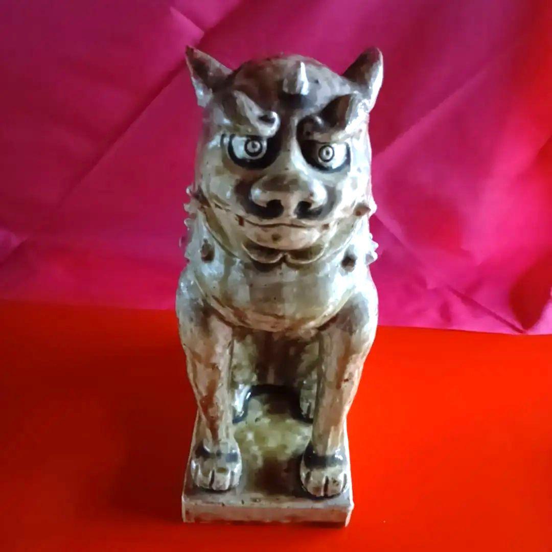 骨董品　古美術　獅子　狛犬　シーサー　置物　家康？作　水野家康
