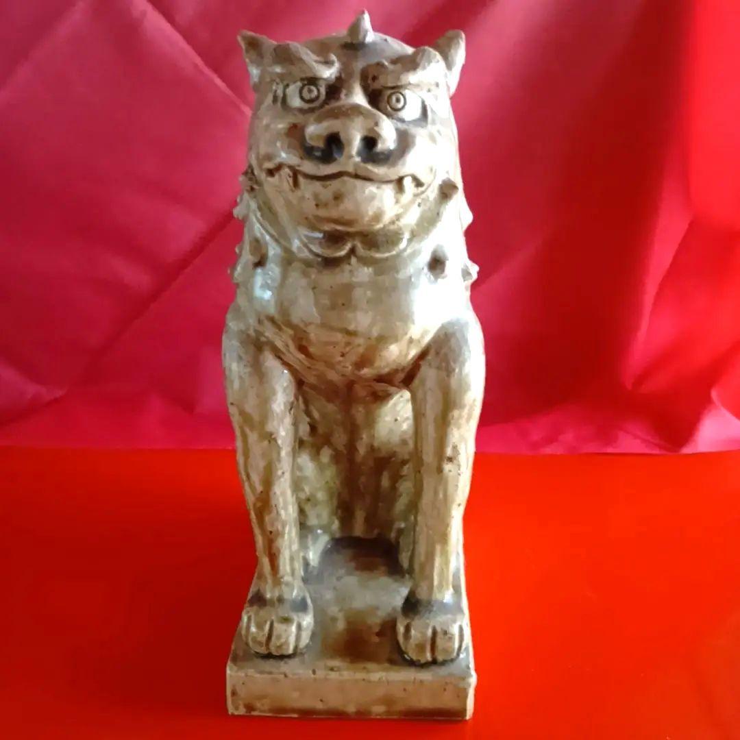 骨董品　古美術　獅子　狛犬　シーサー　置物　家康？作　水野家康