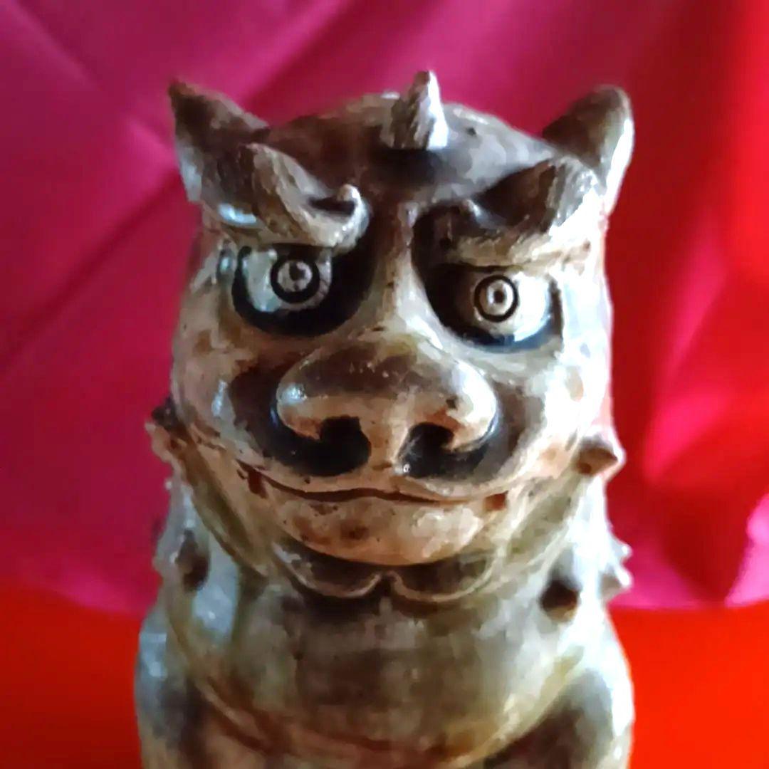 骨董品　古美術　獅子　狛犬　シーサー　置物　家康？作　水野家康