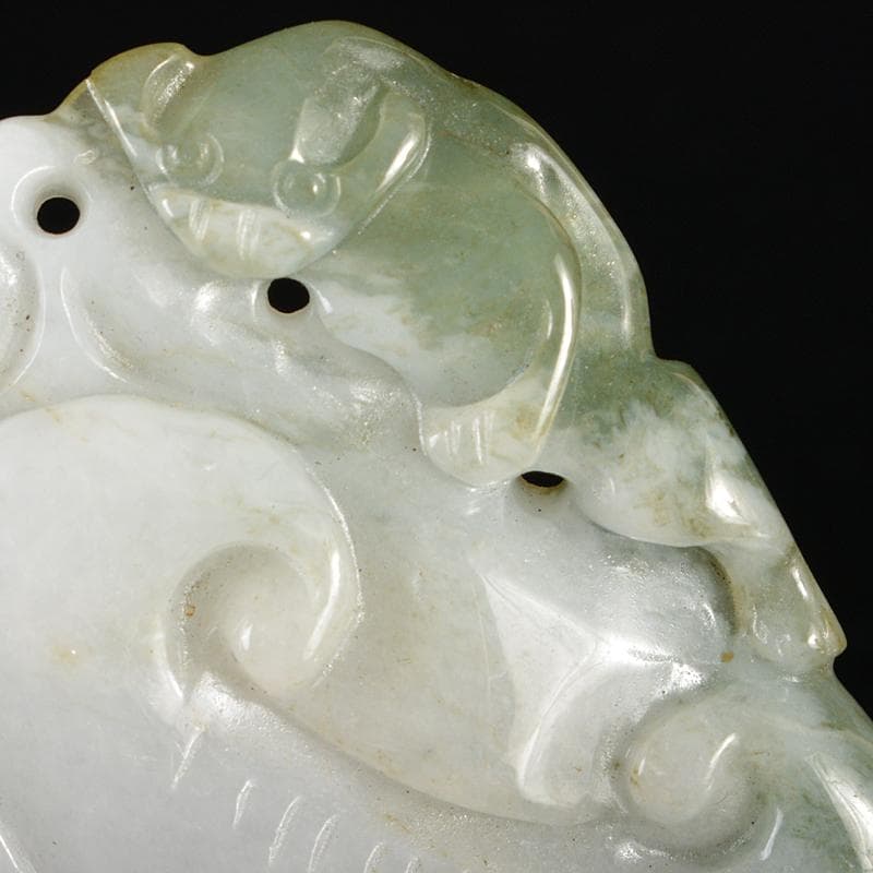 中国　玉石翡翠玉彫刻　とうもろこし　蛙など　根付　玉器　4点　C　R6172