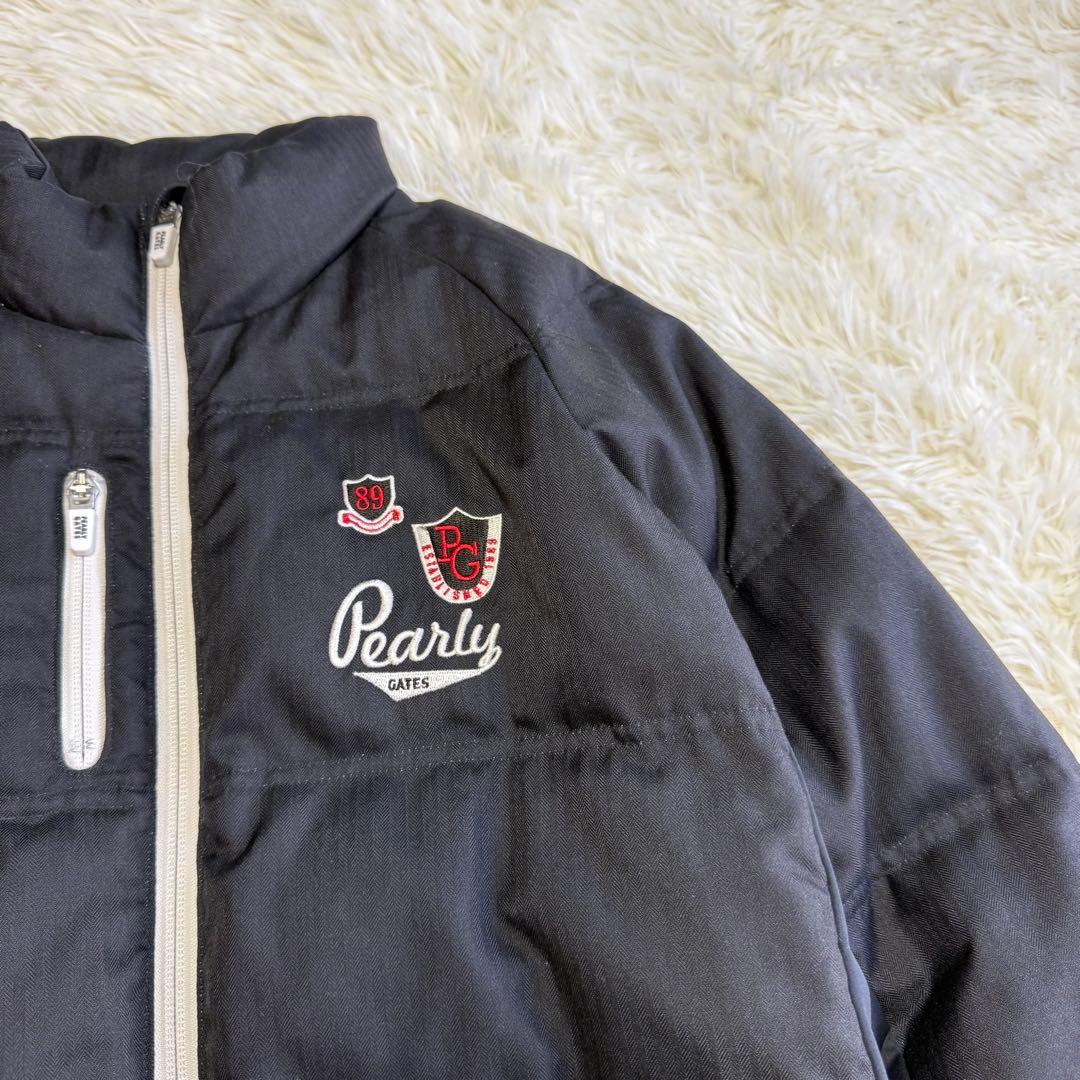【パーリーゲイツ】美品 ダウンジャケット ブラック ワッペン 0 レディース