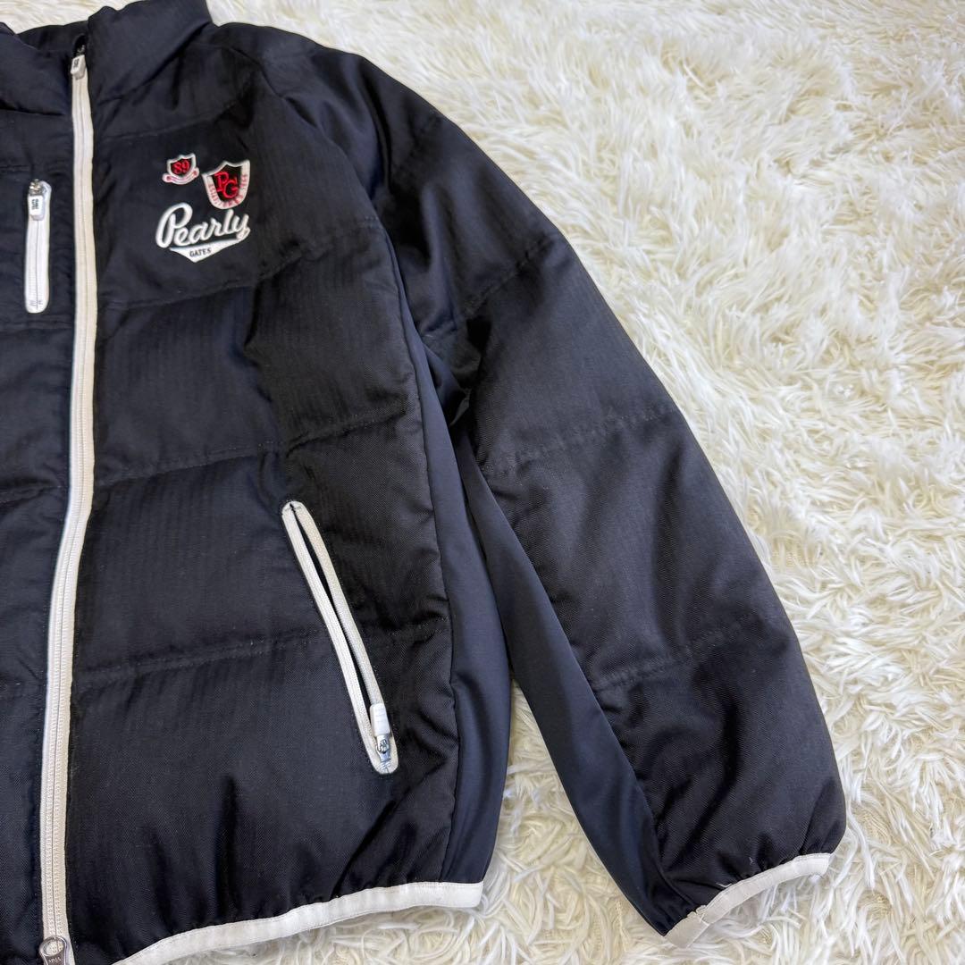 【パーリーゲイツ】美品 ダウンジャケット ブラック ワッペン 0 レディース