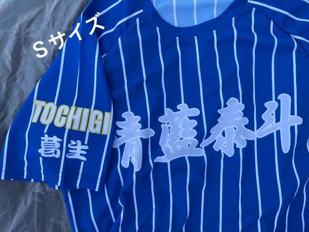 青藍泰斗高校 応援ユニフォーム　Ｓサイズ　ブルーストライプ　栃木県優勝　甲子園