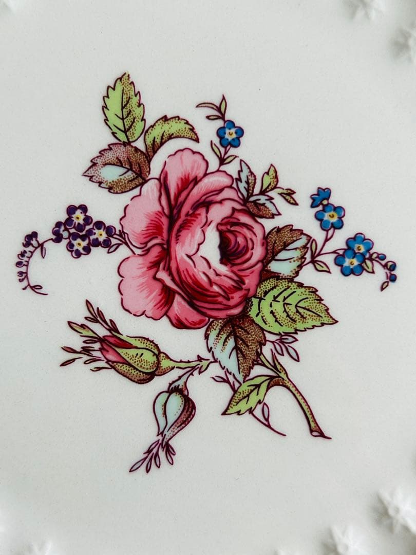 美品♡英国製Spode Billingsley Rose ケーキ皿 20cm