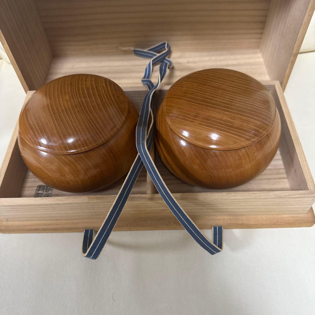 HG2713◆碁石　本蛤白　３6号　碁笥、箱付◆囲碁　h