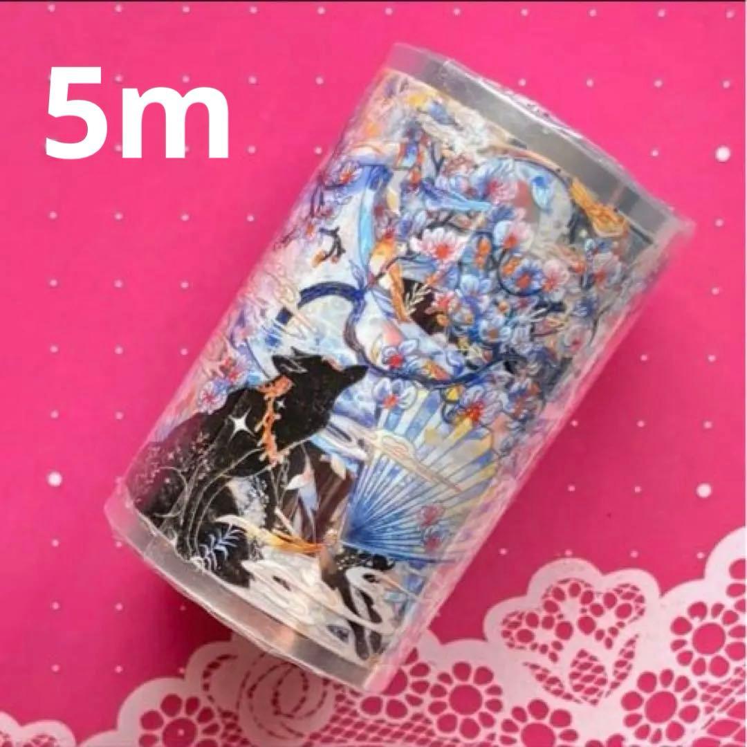 贝壳光 与狐说·夏兰 7.5cm×5m 半端巻き　和柄　キツネ