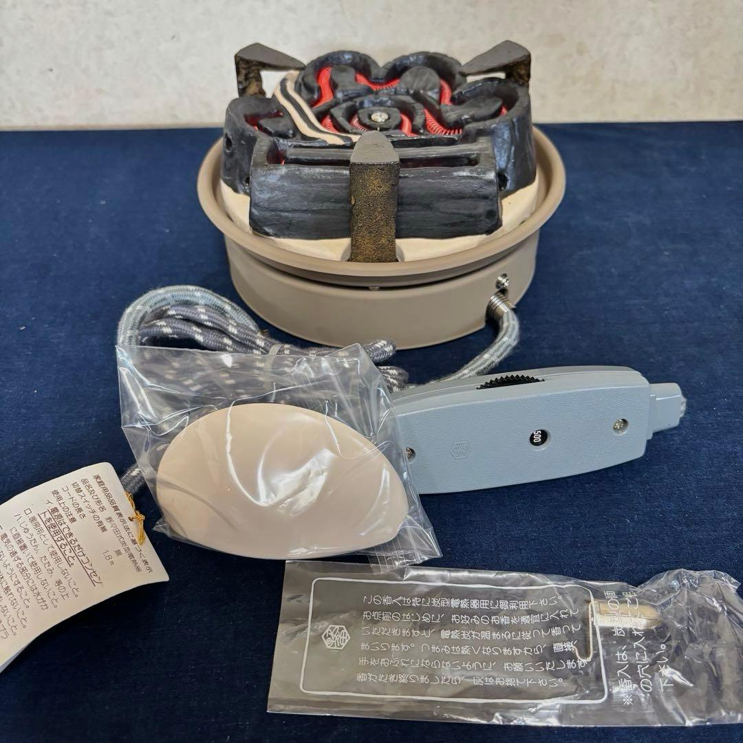 未使用 銀摘 風炉 茶釜 電熱器 唐銅面取風炉 真形釜 野々田電熱器 底瓦 前瓦