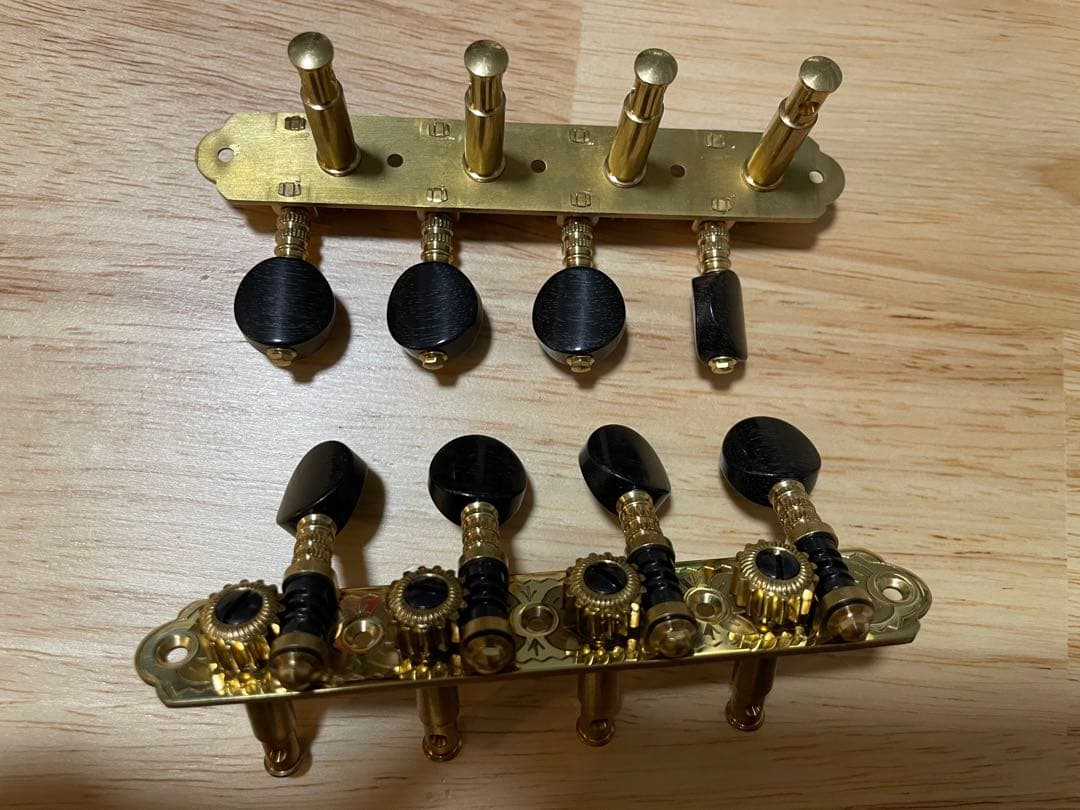 新品 ルブナー Rubner マンドリン用ペグ 黒檀 ゴールド×ブラック