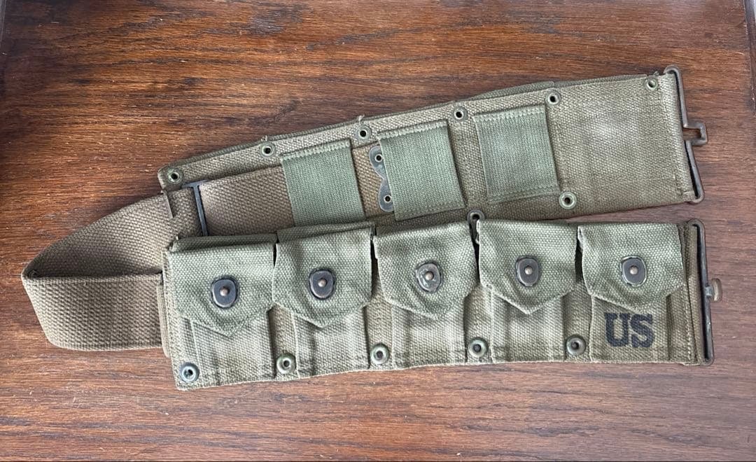 米軍実物 50年代 US M1ガーランド ODカートリッジベルト ビンテージ