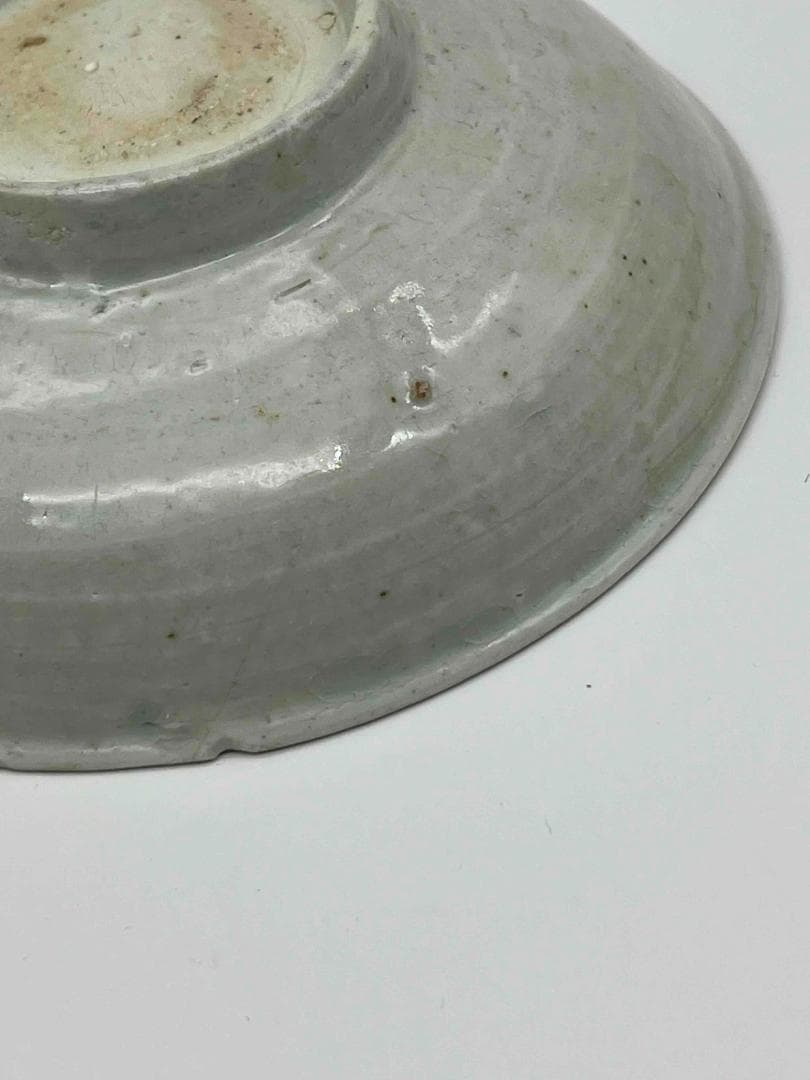 宋時代　青白磁刻花魚藻文盤　茶碗　茶鉢　景徳鎮　影青　唐物(E-46)