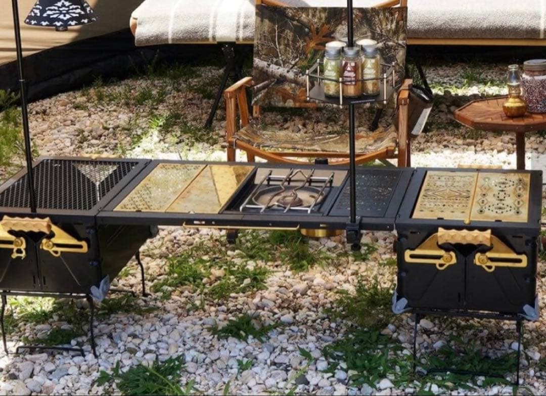 802products アウトドアテーブル フレーム 真鍮天板　peak