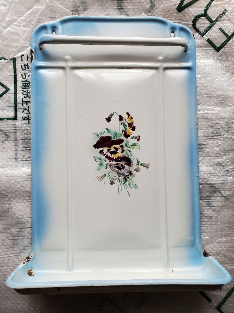 フランス　アンティーク　ホーロー　レードルラック