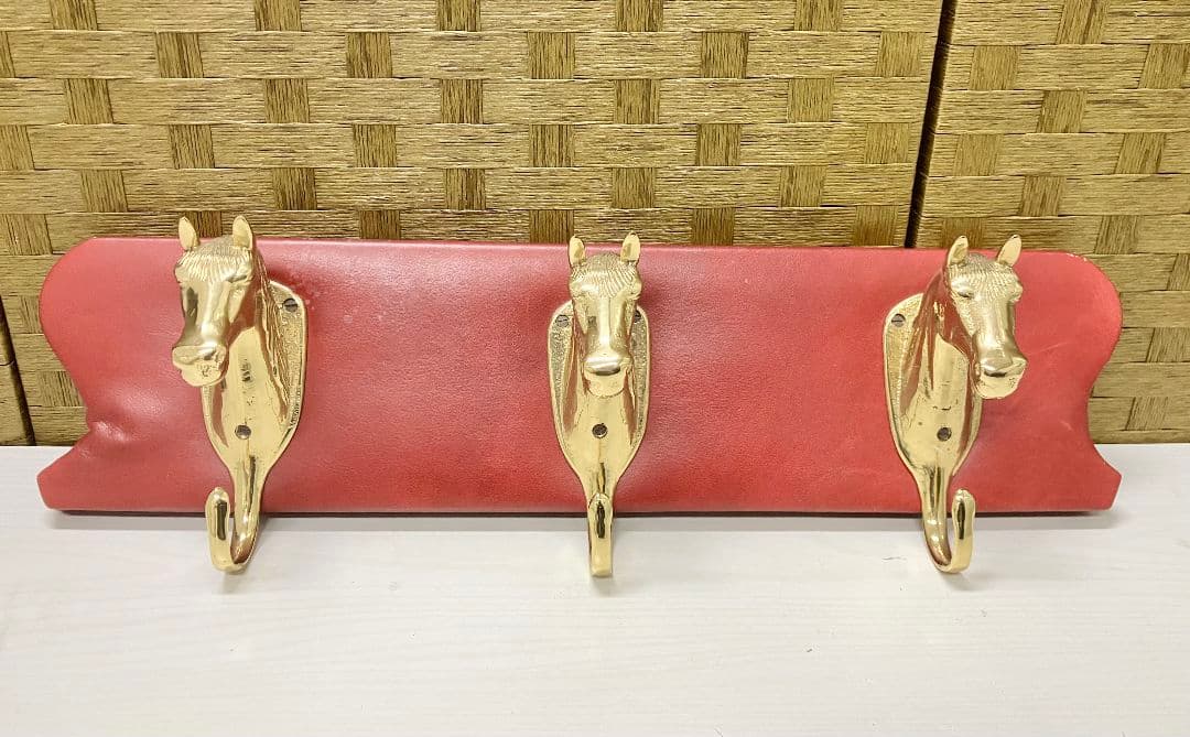 現状品 希少 バロッサバレンティ 壁掛けフック 馬 真鍮 3連フック