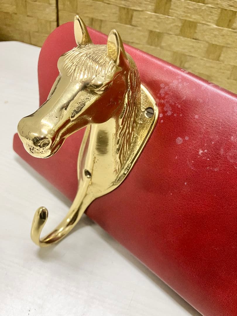 現状品 希少 バロッサバレンティ 壁掛けフック 馬 真鍮 3連フック