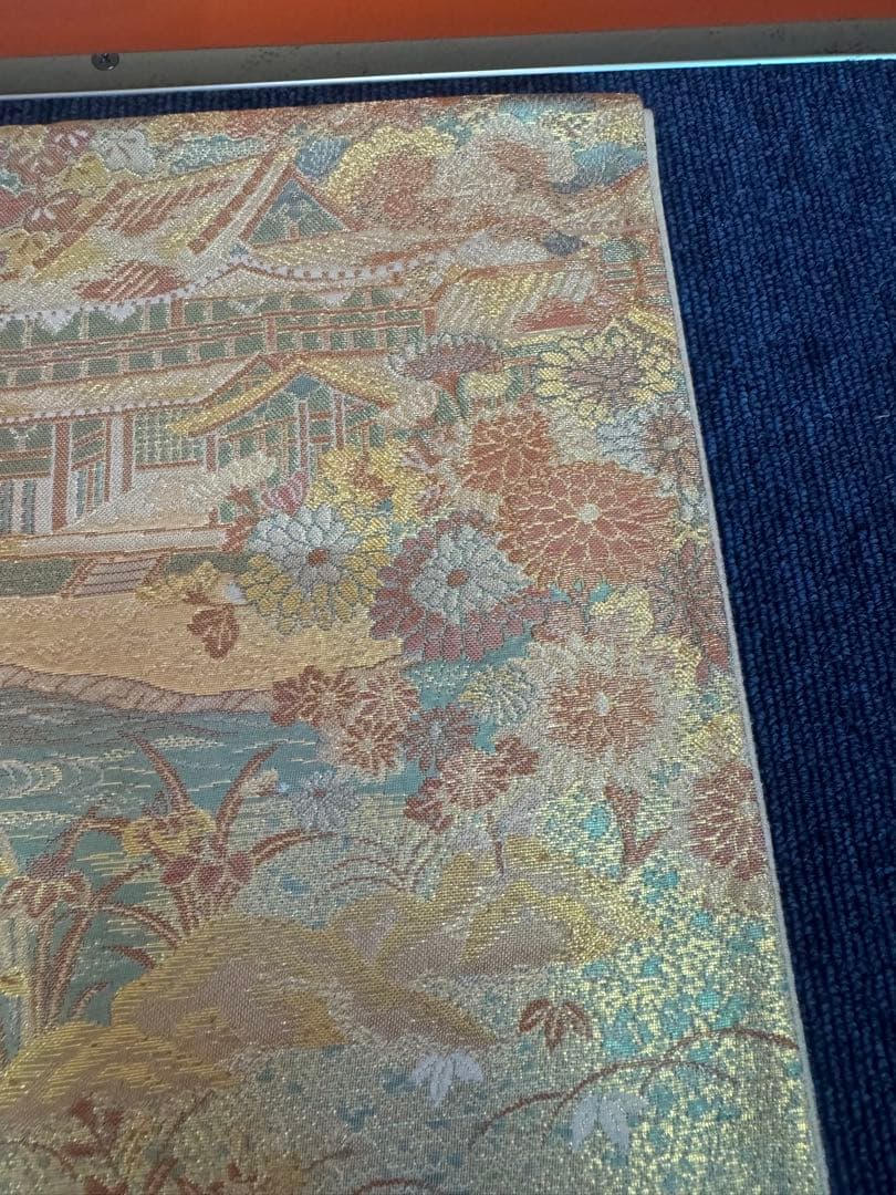 1926 袋帯 古代彫金紋  西陣織   金糸　高級上質上品　約440cm未使用