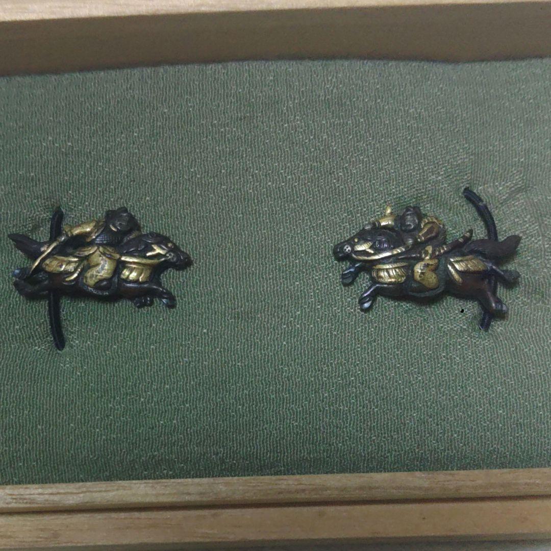 目貫　騎馬　刀装具　侍　武者　脇差し　ア12