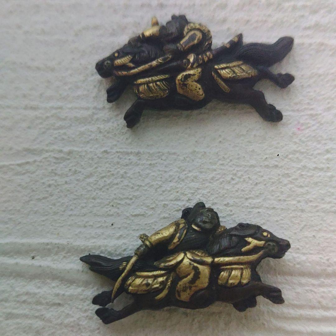 目貫　騎馬　刀装具　侍　武者　脇差し　ア12
