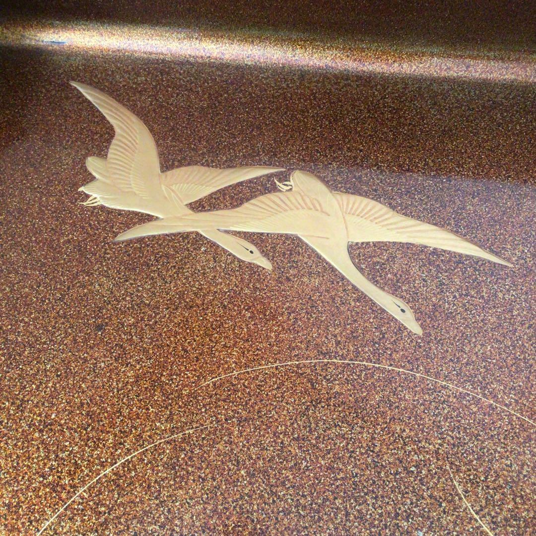 時代漆器　廣蓋　広蓋　骨董　蒔絵　螺鈿　昭和3年　共箱付き