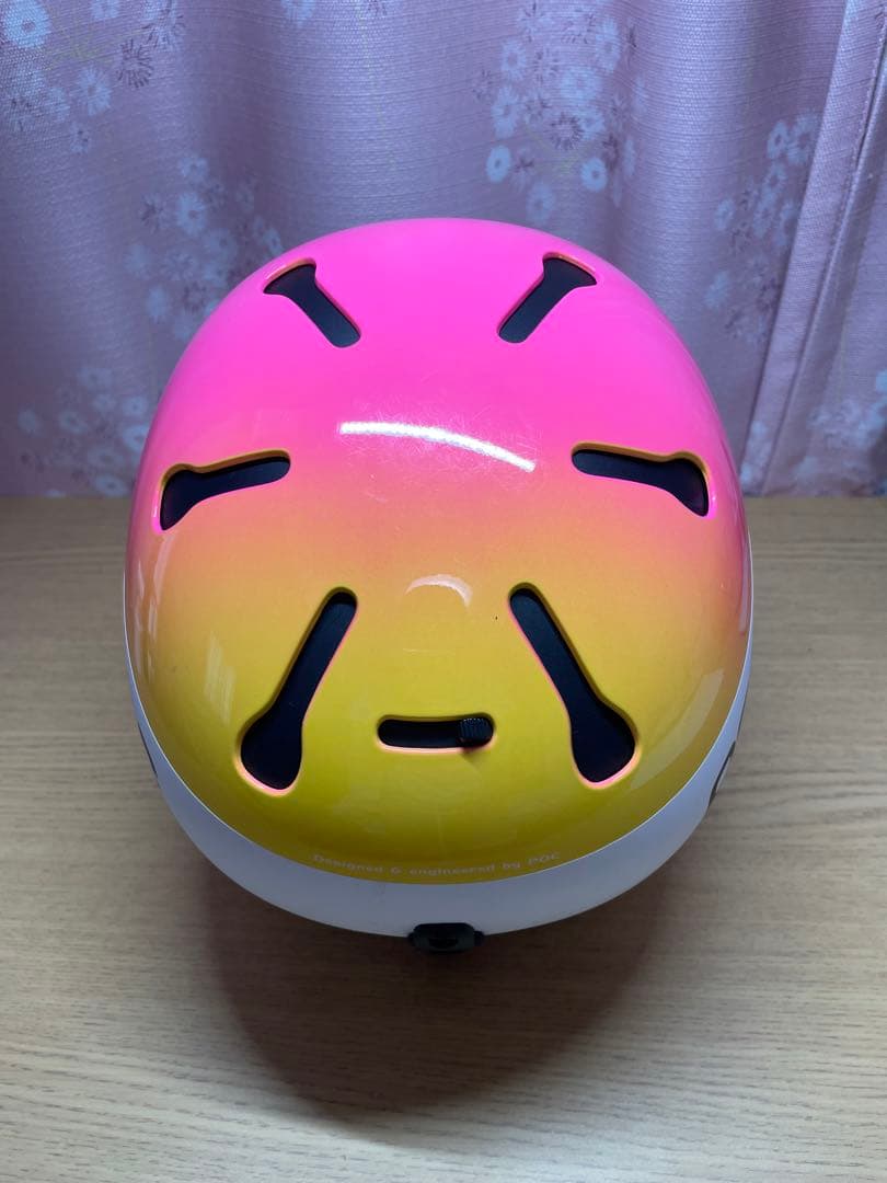 POC スキーヘルメット SL レーシング　ホワイト/イエロー/ピンク