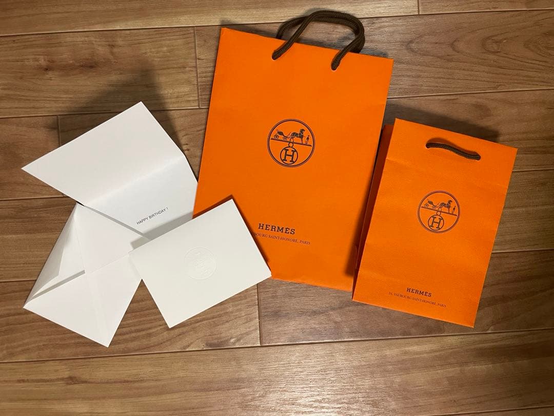 HERMES カレタオル 《アヴァロン》　ブルー・グラシエ　バースデーカード付