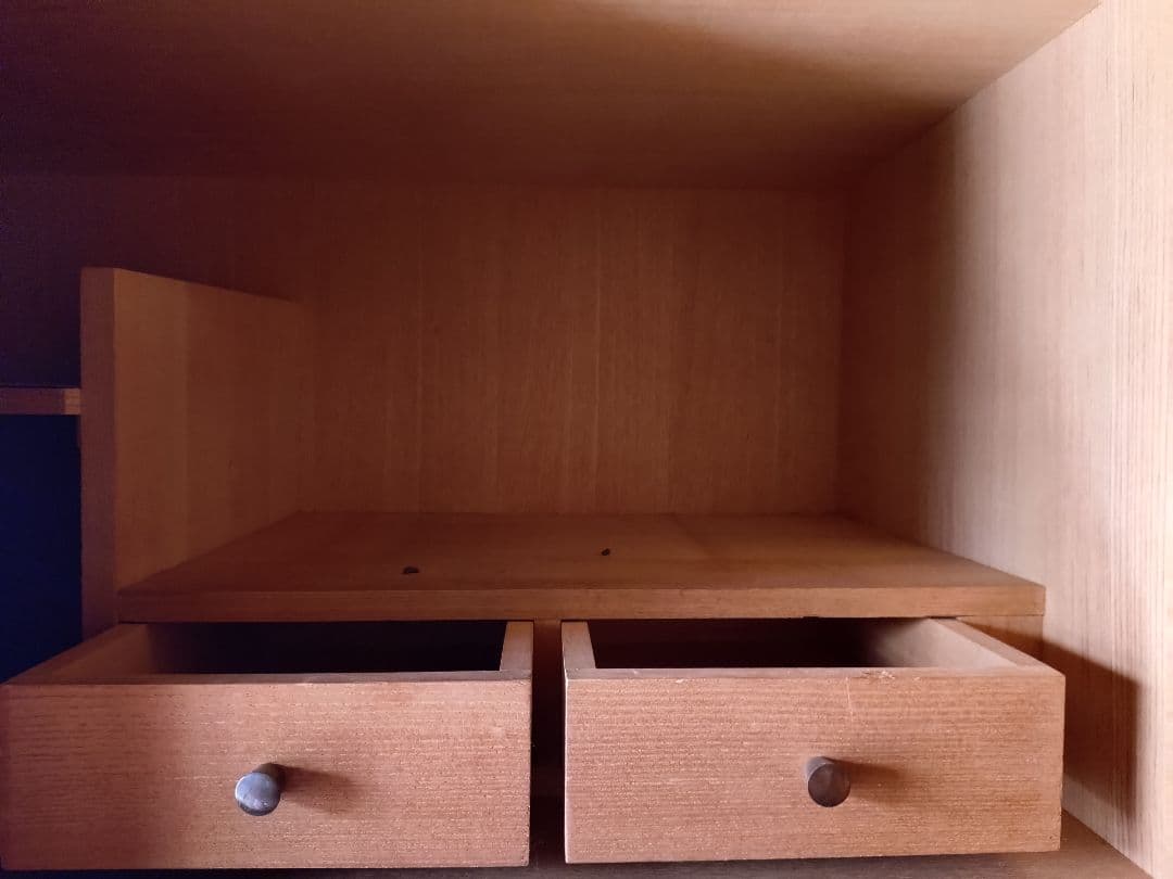 木製箪笥 スライド扉　観音扉　引出し付き(中古品)