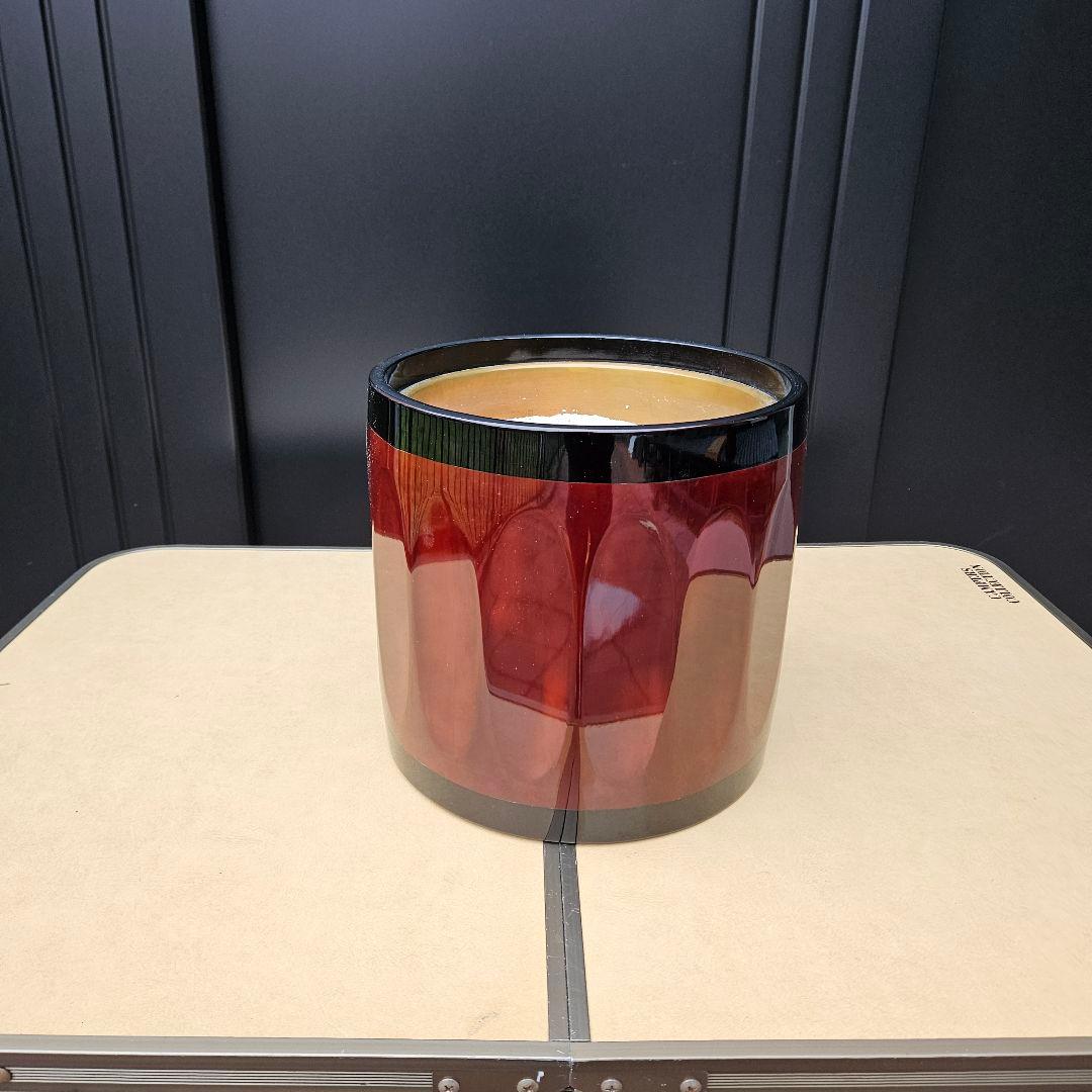 曙塗 漆塗 手あぶり火鉢 一対 直径27cm 高さ26cm 共箱付 灰・落とし付