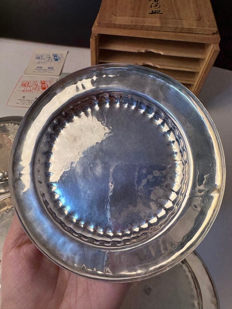 青海皿　5枚木箱付き　尼伊謹製