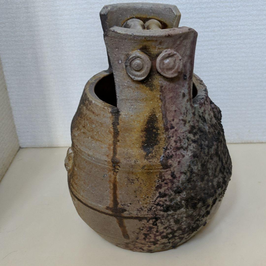 備前焼　二代目小西陶古　共箱入花入れ・壺