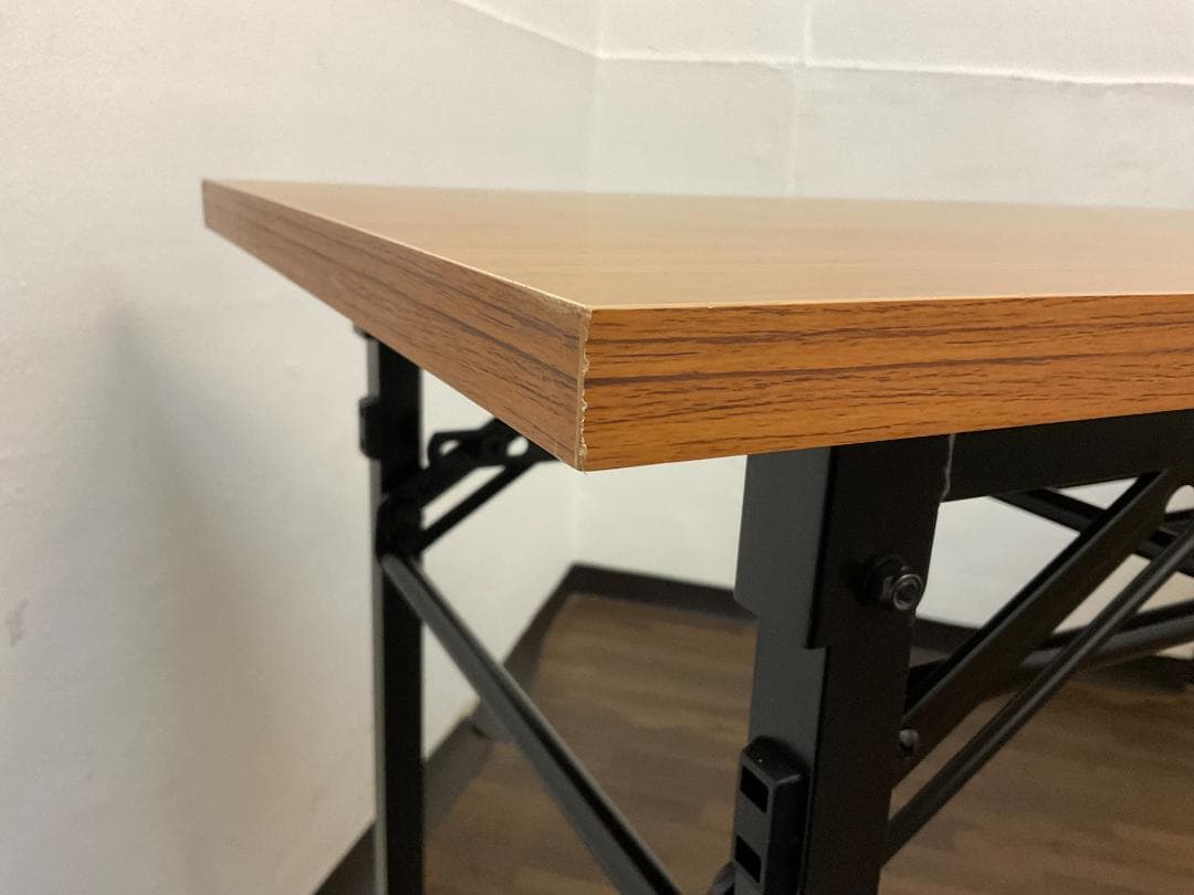 【中古】会議テーブル折りたたみ 棚付き W150×D45×H70cm 長机 M③