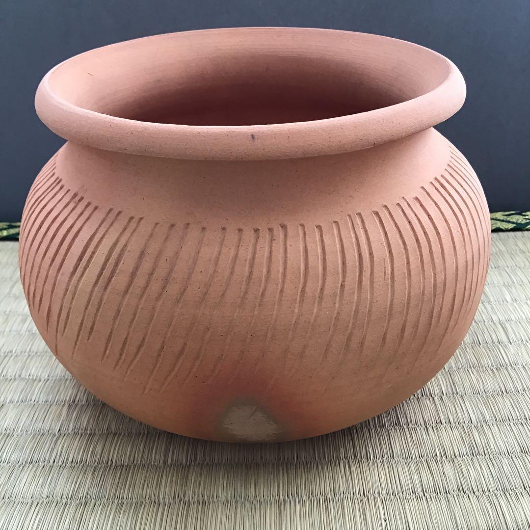 茶道具　ハンネラ建水　八幡窯　堀野証嗣作　栞　共箱　S153KS