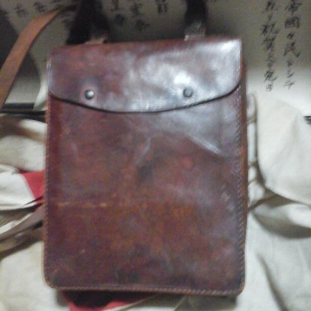 第二次世界対戦/通信兵革鞄/旧日本軍(ジャンク)