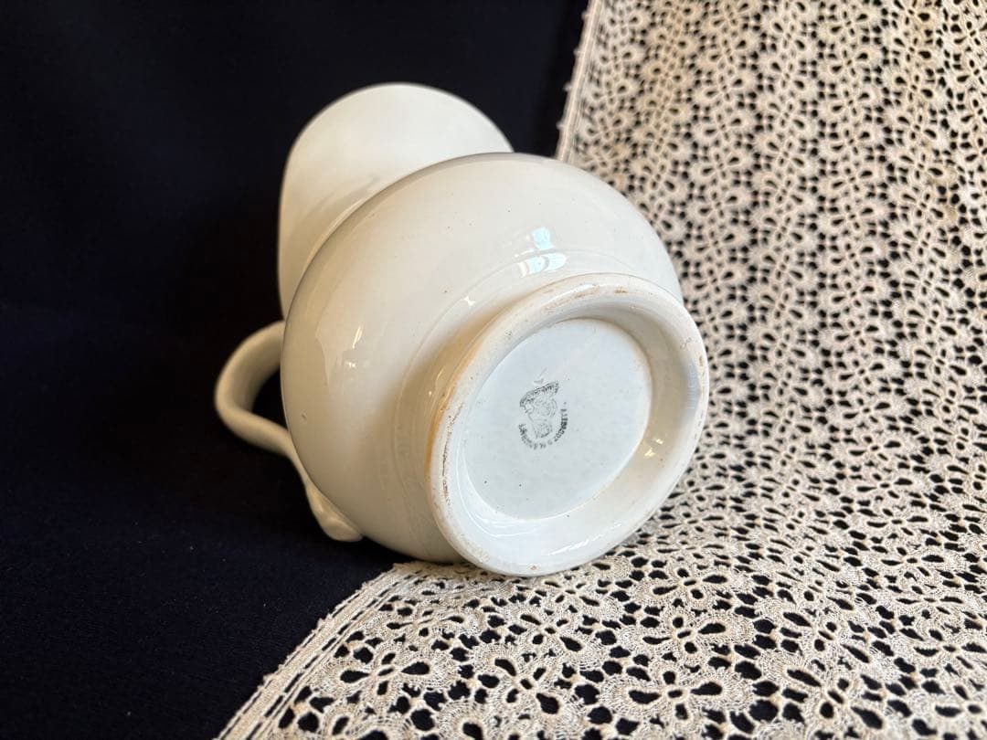 フランスアンティーク 美品 大きめ白いピッシェ サンタマン窯