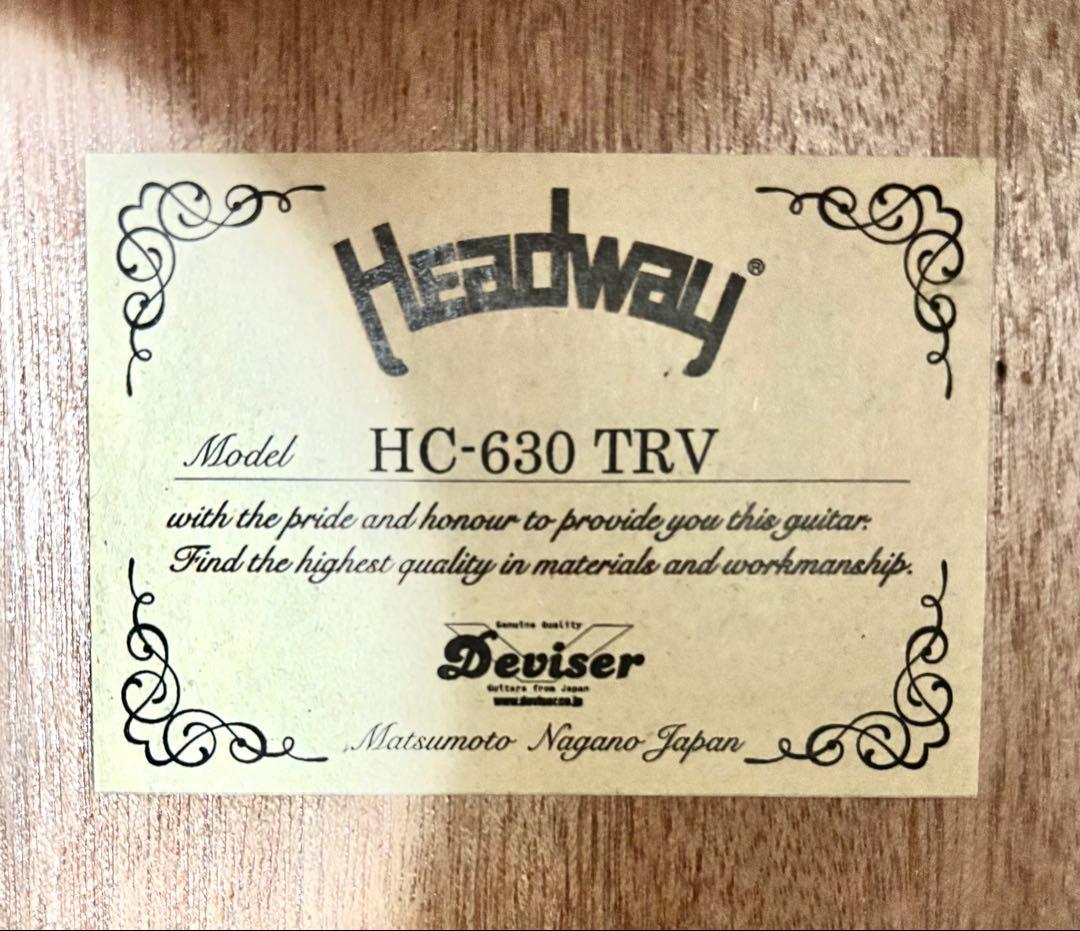 【新品弦張替済】HEADWAY アコースティックギター HC-630 TRV