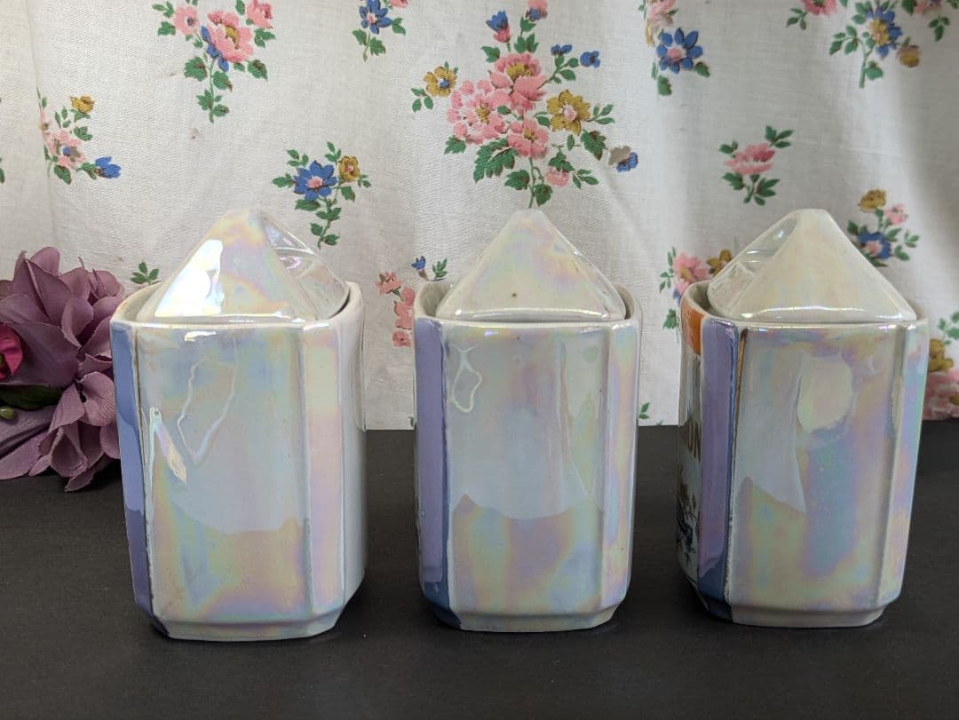 イギリス蚤の市 ドイツ製 陶器 スパイスキャニスター セット